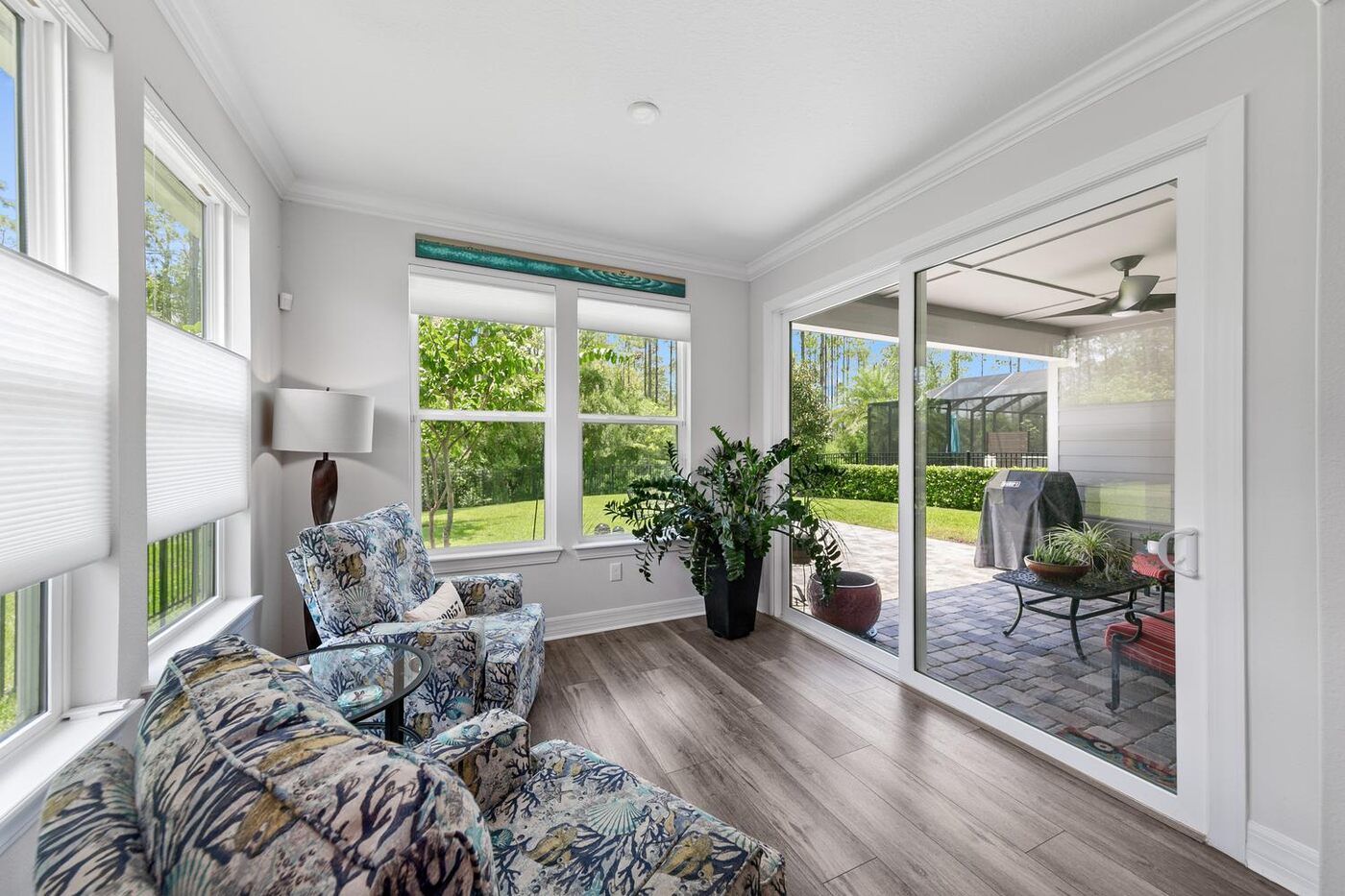 126 Sand Harbor Drive &mdash; the living room out to the lanai