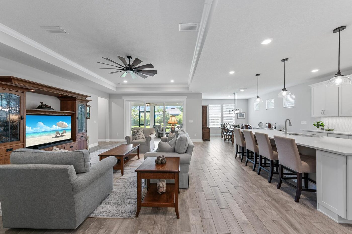 129 Cattail Bay Drive — the great room, toward the kitchen