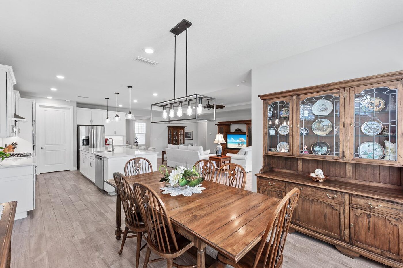 129 Cattail Bay Drive — the dining room and its hutch