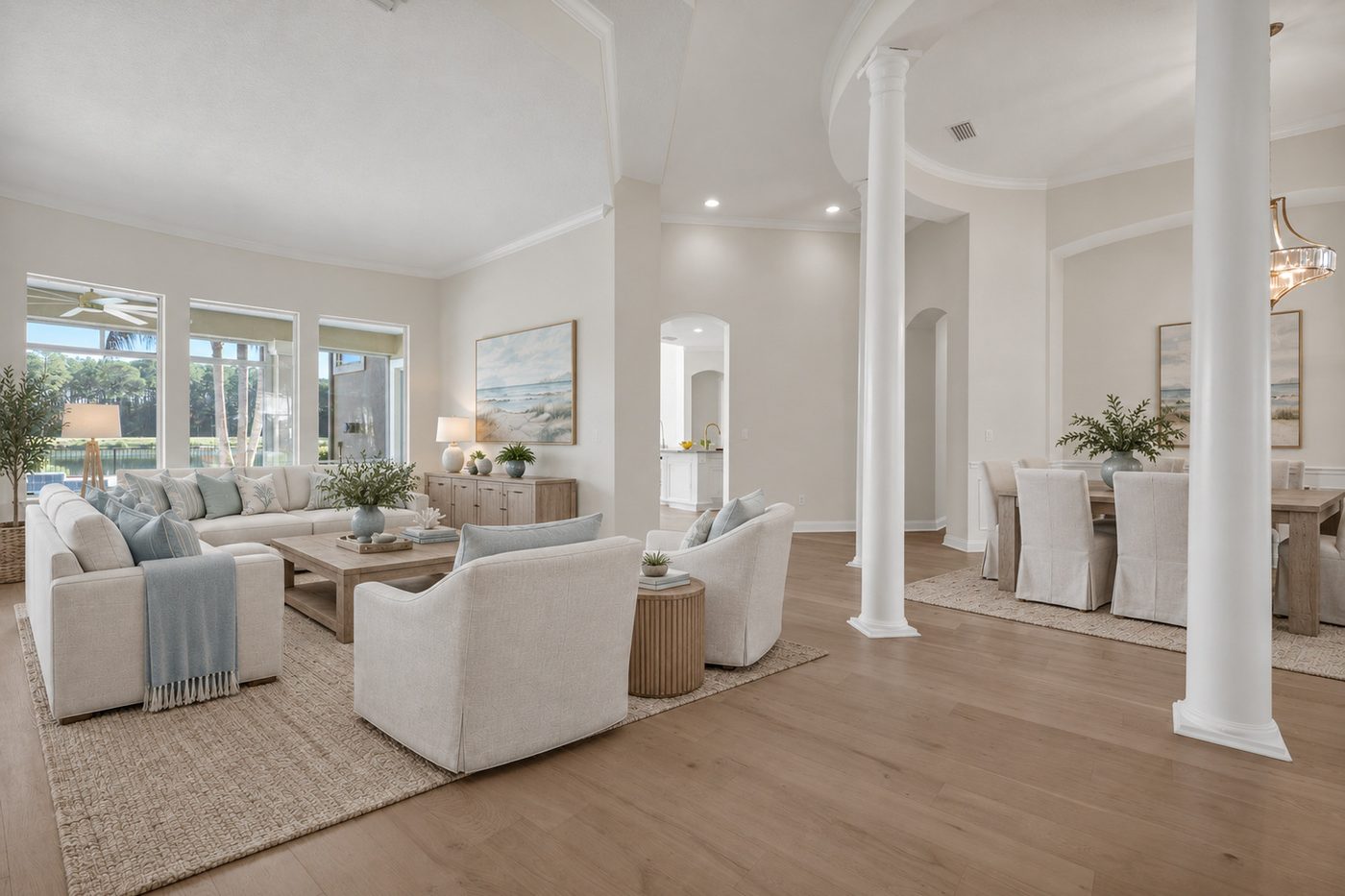 237 S Hampton Club Way &mdash; the formal living and dining rooms (virtually staged)