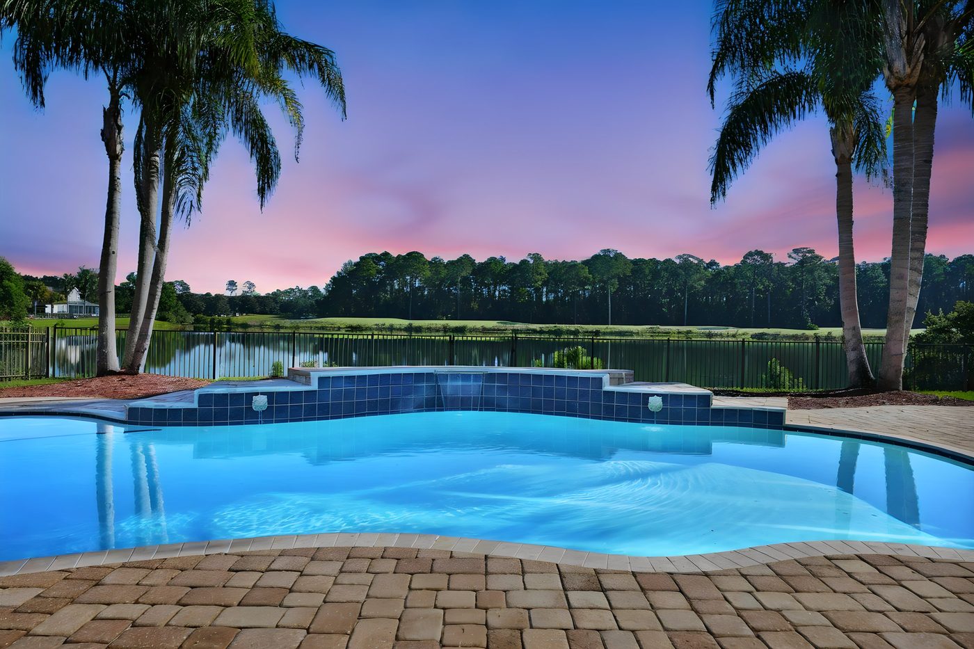 237 S Hampton Club Way — the pool at dusk