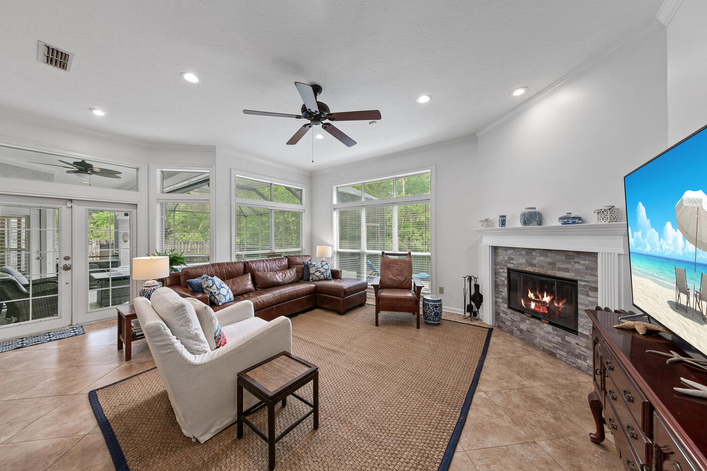 240 Shell Bluff Court &mdash; the family room fireplace