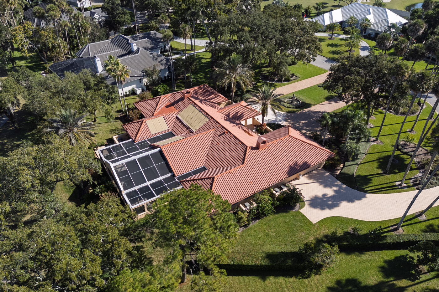 149 Twelve Oaks Lane &mdash; from the air &mdash; the house
