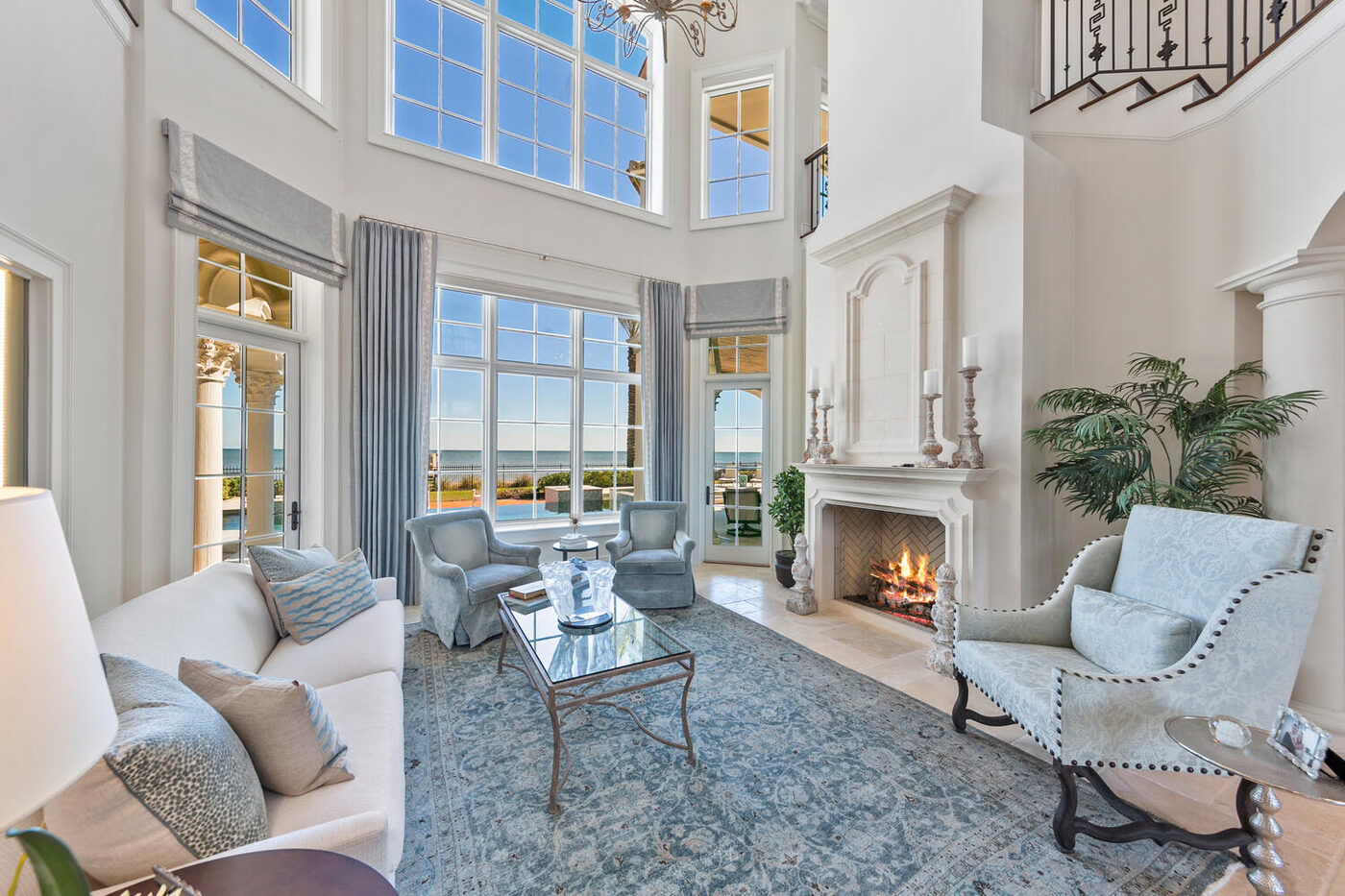 801 Ponte Vedra Boulevard &mdash; the living room fireplace