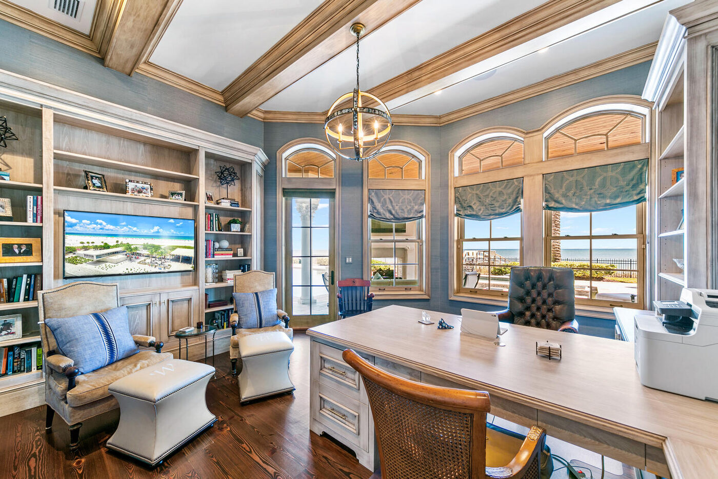 801 Ponte Vedra Boulevard &mdash; the library, turned to the ocean windows