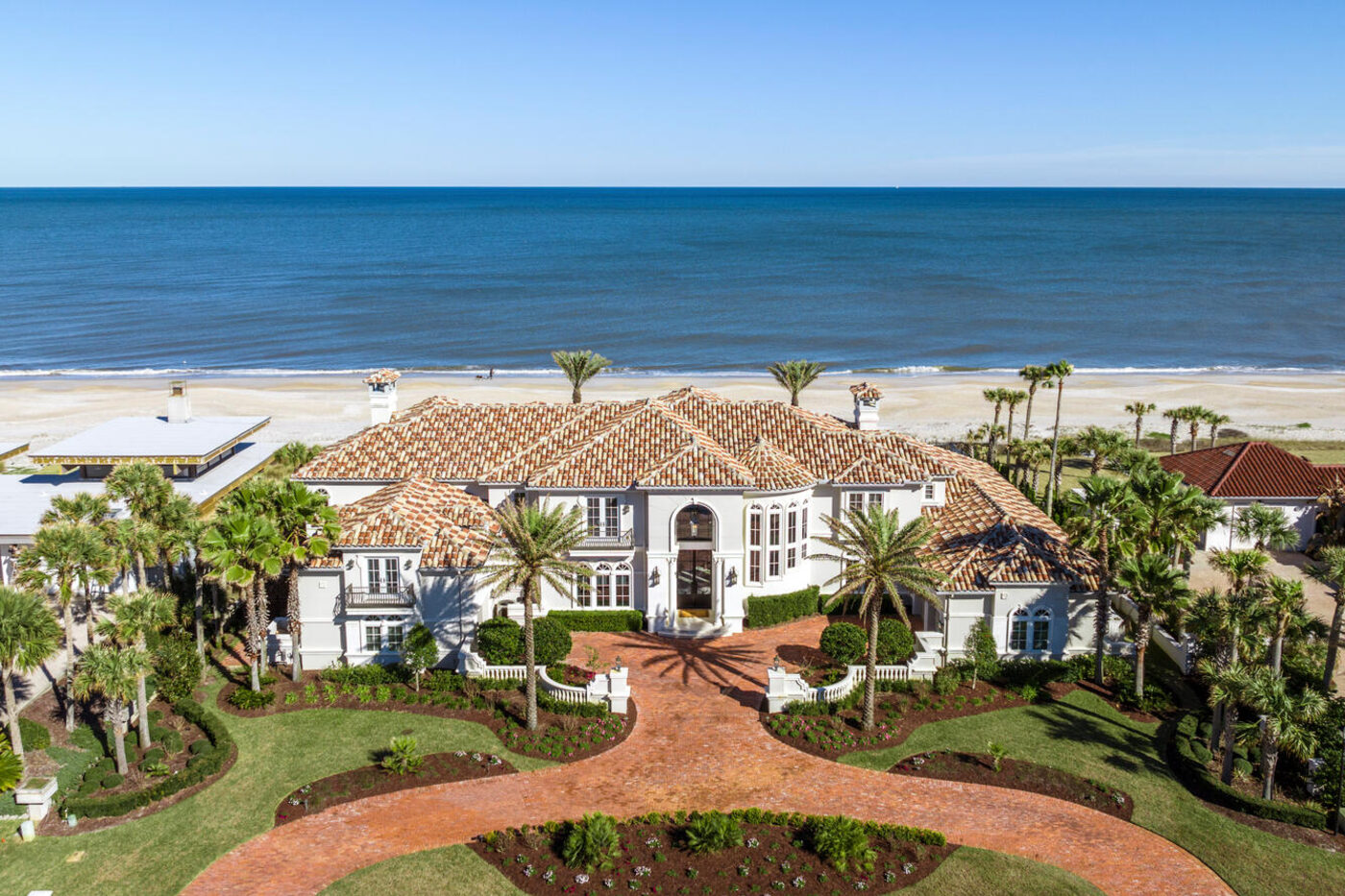 801 Ponte Vedra Boulevard &mdash; from the air &mdash; the house and the Atlantic