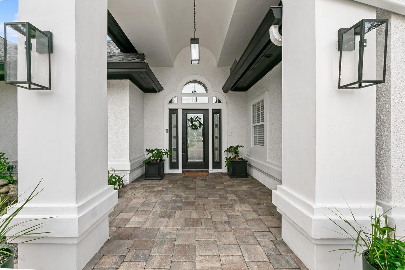 8160 Merganser Drive &mdash; the entry portico